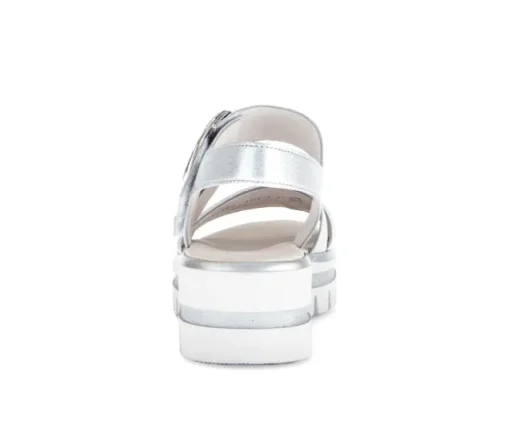 Sandale met plateauzool zilver