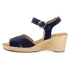 Sandaleno met sleehak blauw