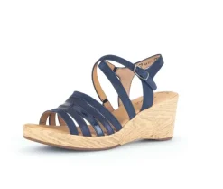 Sandaleno met sleehak blauw