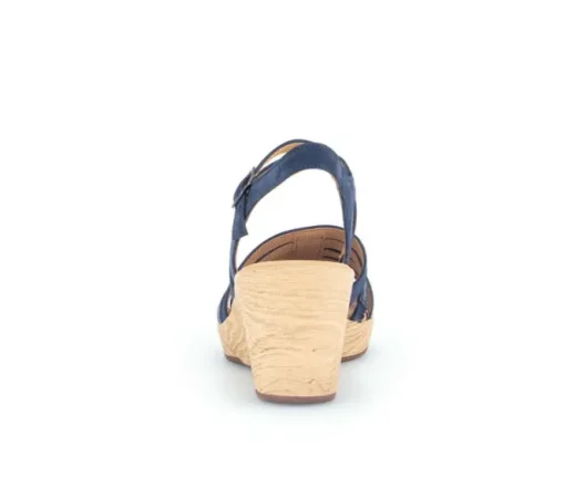 Sandaleno met sleehak blauw