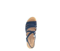Sandaleno met sleehak blauw