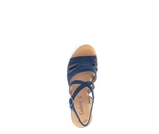 Sandaleno met sleehak blauw