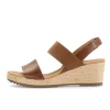 Sandaleno met sleehak bruin