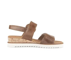Sandaleno met sleehak bruin