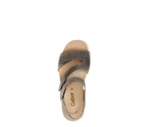 Sandaleno met sleehak grijs