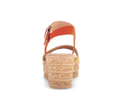 Sandaleno met sleehak oranje