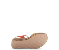 Sandaleno met sleehak oranje