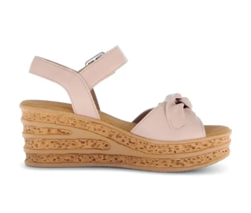 Sandaleno met sleehak rose