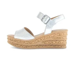 Sandaleno met sleehak zilver