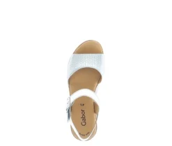 Sandaleno met sleehak zilver